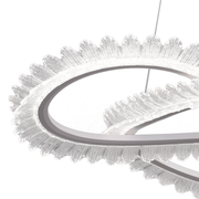 Żyrandol LED Luminis PRISM, kryształ i metal, 210 W, 4 okręgi, ściemnialny, regulowana wysokość, zimne/ciepłe/neutralne światło, luksusowe oświetlenie