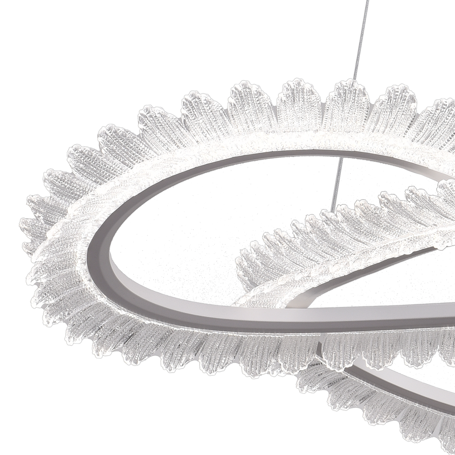 Żyrandol LED Luminis PRISM, kryształ i metal, 210 W, 4 okręgi, ściemnialny, regulowana wysokość, zimne/ciepłe/neutralne światło, luksusowe oświetlenie