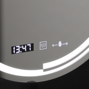 Okrągłe lustro LED 60 cm Czujnik ruchu Glow Consuel Marcello System przeciwmgielny Zegar i termometr Ściemnialny