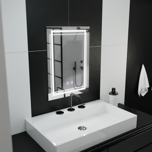 Lustro prostokątne LED, 60x80cm, KOVEN Touch, system odmgławiania, możliwość ściemniania