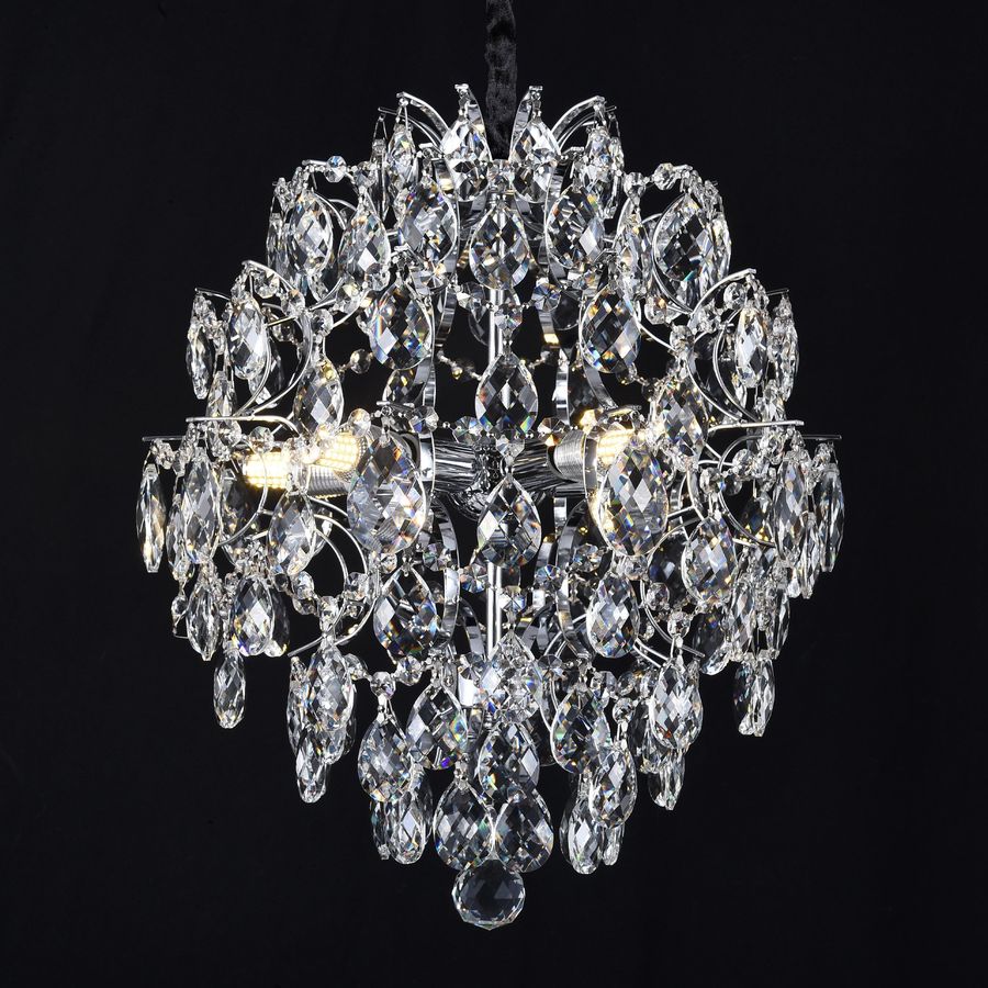 Żyrandol kryształowy Fiamma, 6x E14, średnica 45 cm, złoty