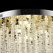 Kryształowy żyrandol LED LLC215/400WH okrągły, 22W, światło zimne/ciepłe/neutralne, kryształ, złoty