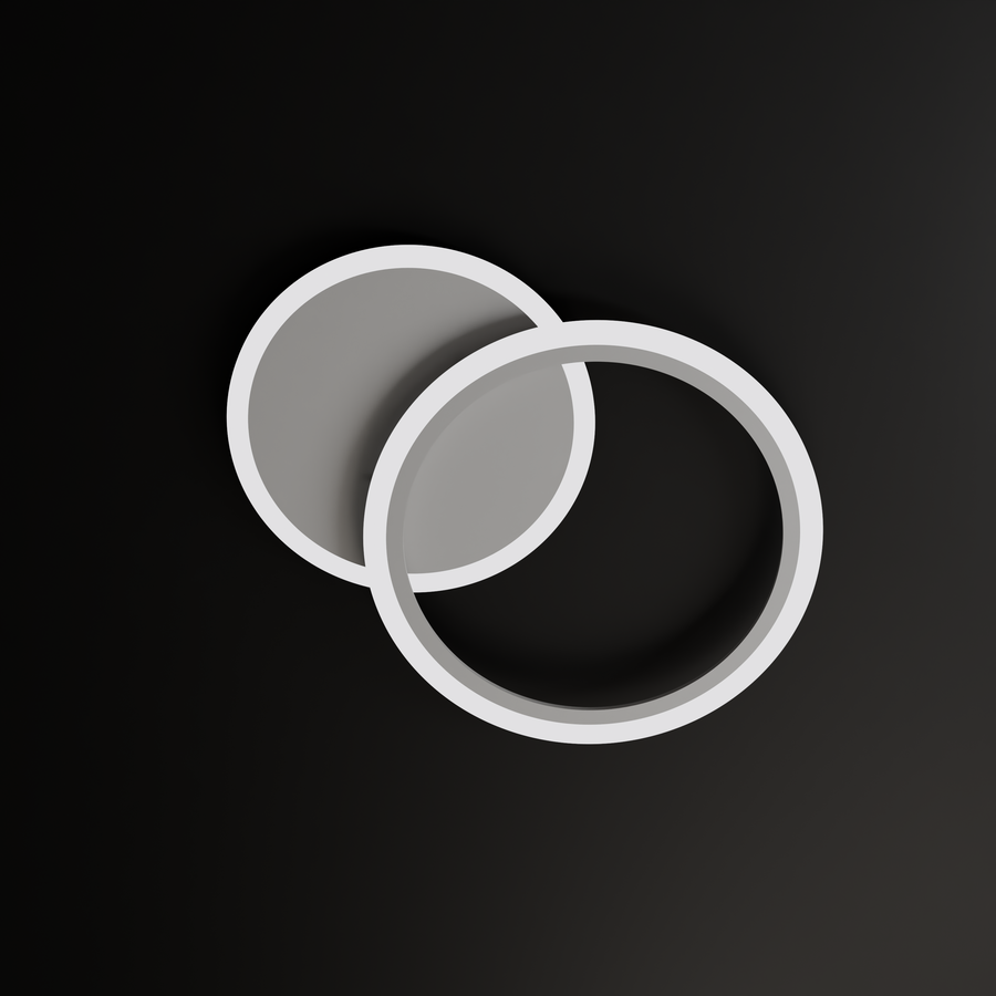 Żyrandol LED LUCY 40W z pilotem, 2 okręgi, światło zimne/ciepłe/neutralne, ściemnialny, biały