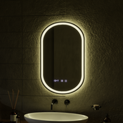 Lustro dotykowe LED Wilhelm Touch z systemem przeciwmgielnym, zegarem i temperaturą 50x80 cm
