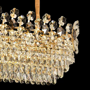 Żyrandol kryształowy WINDSOR Eleganza 8x E14, średnica 49 cm, błyszczące złoto, regulowana wysokość