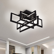 Żyrandol LED z pilotem 98W, 4 elementy, światło zimne/ciepłe/neutralne, możliwość przyciemniania, czarny