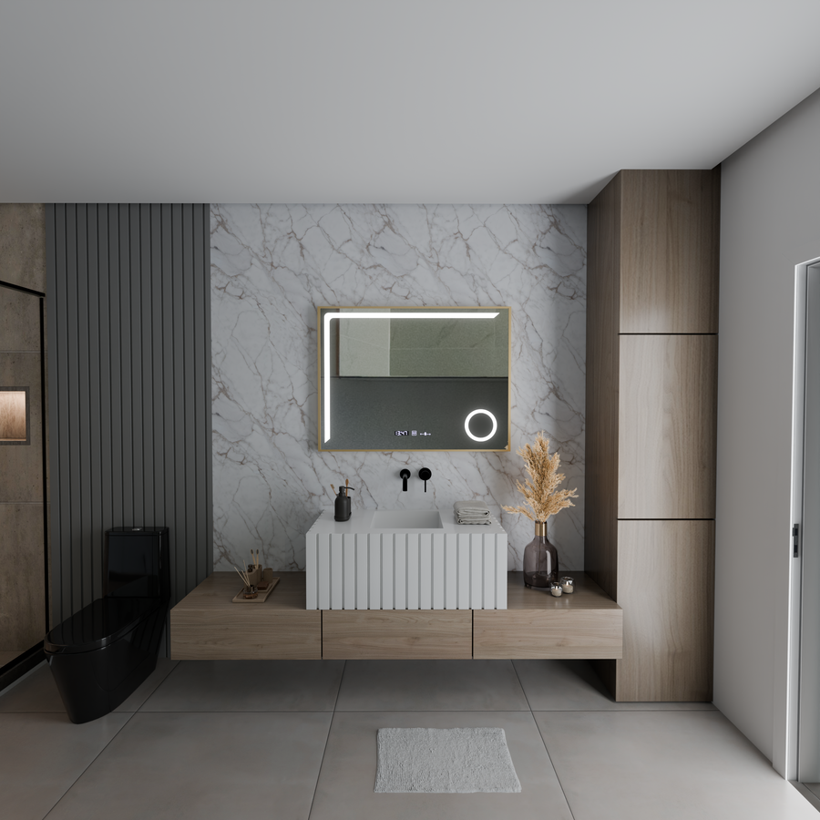 LED MURROR CENTOR MOTOLLLOW ROSALIA 80X60 CM Zimno światło/zimno/neutra Dimable System Zastępca termometr Marcello Funghhi Kolekcja