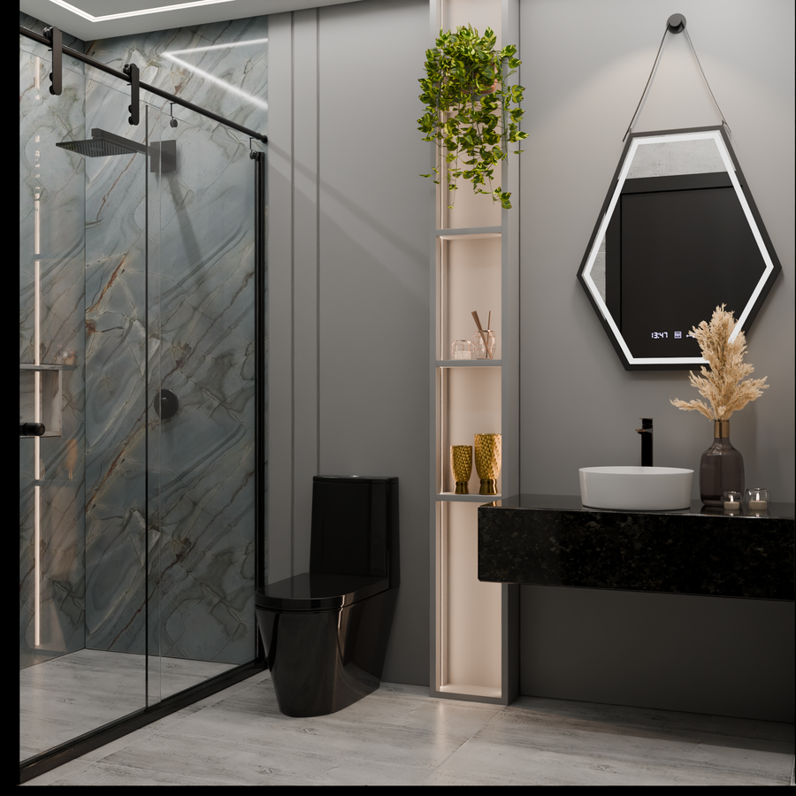 Prostokątne lustro LED, 160x80 cm, czujnik Motionglow Marcello, system wyłączający, zegar i termometr, powiększenie kosmetyczne