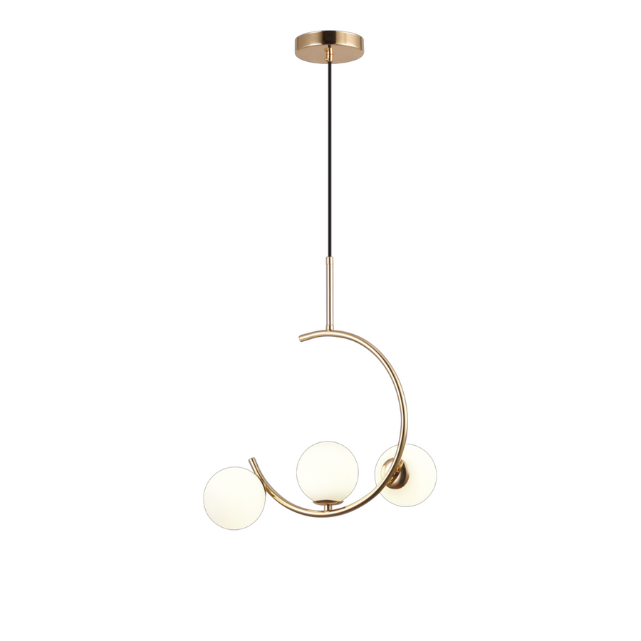 Żyrandol LOFT Atrium, 3x G9, białe złoto, metal, regulowana wysokość