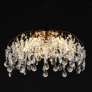 Żyrandol kryształowy Fiamma, 6x E14, średnica 45 cm, złoty