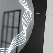Okrągłe lustro LED 60 cm, Flusso Touch, system przeciwmgielny, ściemnialne