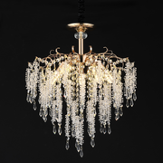 Żyrandol kryształowy Fiamma, 6x E14, średnica 45 cm, złoty