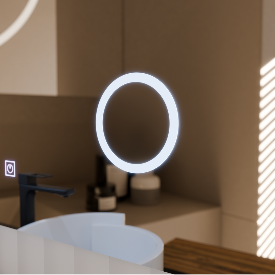 Prostokątne lustro LED, 80x60cm, Linea Touch, system odmgławiania, możliwość przyciemniania