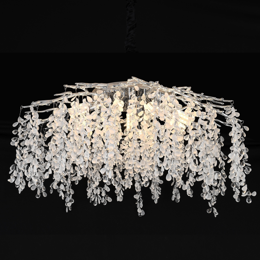 Żyrandol kryształowy Fiamma, 6x E14, średnica 45 cm, złoty