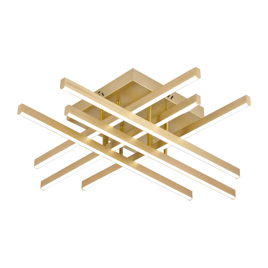 Żyrandol LED z Pilotem LINEX, 83W, Światło 3000K/4000K/6000K, Możliwość Przyciemniania, Złoty