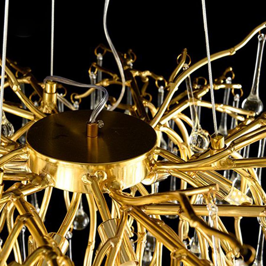 Żyrandol kryształowy WALTZ Rhapsody, 9x G9, złoty, 60 cm, regulowana wysokość