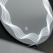 Okrągłe lustro LED 60 cm, Flusso Touch, system przeciwmgielny, ściemnialne