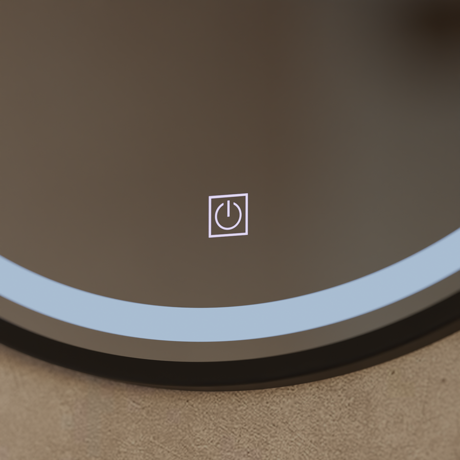 Okrągłe lusterko LED, 60 cm, podstawowy dotyk