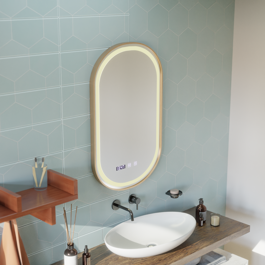 Impora Touch LED Mirror Defog System 50x80 cm Rama w kolorze różowego złota