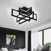 Żyrandol LED z pilotem 98W, 4 elementy, światło zimne/ciepłe/neutralne, możliwość przyciemniania, czarny