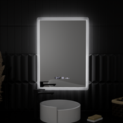 Prostokątne lustro LED 50x70cm Zampa Motion Blowlow Marcello System defracji zegara i delikatny termometr