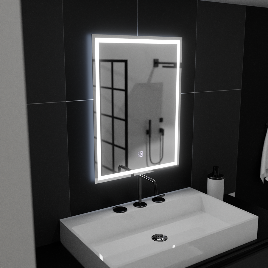 Lustro prostokątne LED, 50x70cm, RAMA Basic Touch