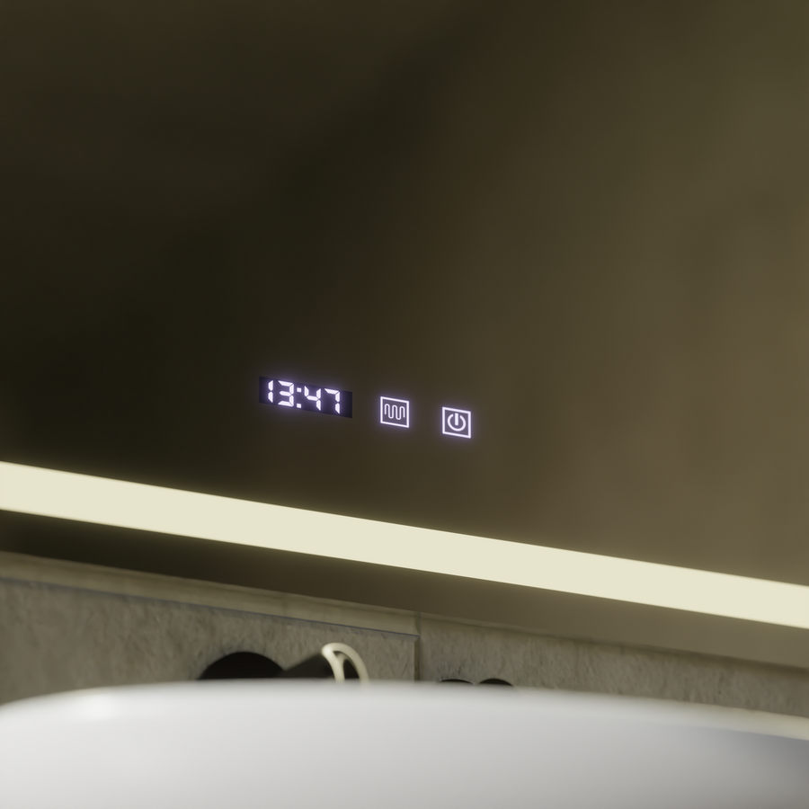 MODENA LED Touch Mirror System odmgławiania, zegar i temperatura 80x60 cm