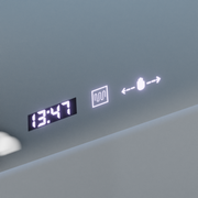 Prostokątne lustro LED, 100x65 cm, Verite Royale Gold Motion Glow Marcello, system przeciwmgielny, zegar i termometr, ściemnialne