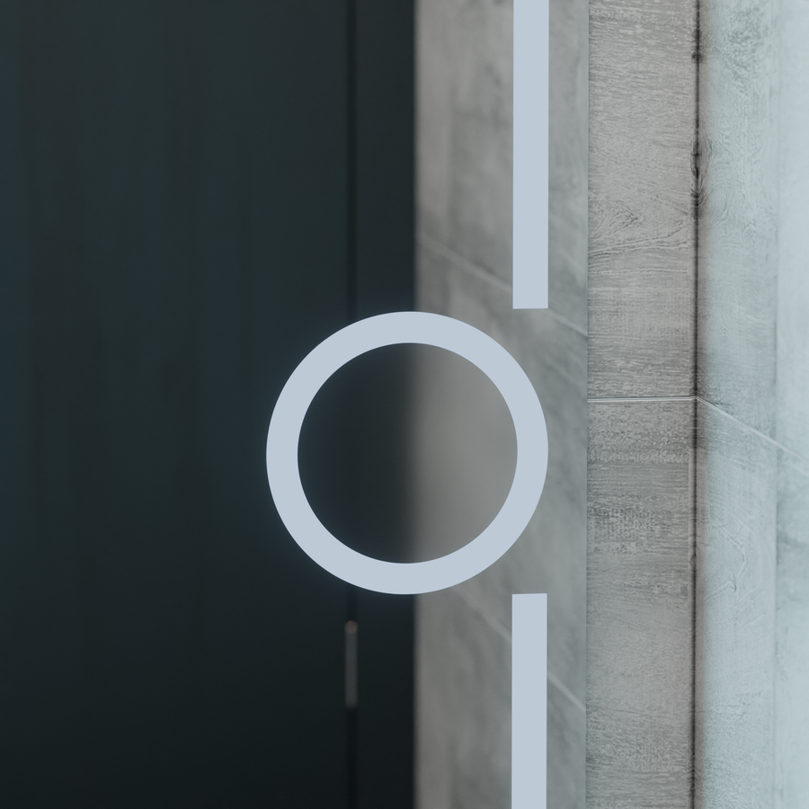 Prostokątne lustro LED, 75x90 cm, Eclat MotionGlow Marcello, system przeciwmgielny, zegar i termometr, lupa kosmetyczna, ściemnialna