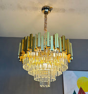 Żyrandol kryształowy BALMORAL Magno, 9x E14, średnica 60 cm, złoty, regulowana wysokość