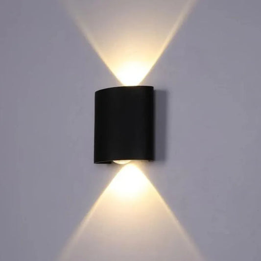 Fantas Lampa ścienna LED do użytku wewnątrz i na zewnątrz, 2 źródła x 1 W, IP65, metaliczna, czarna, 3000 K