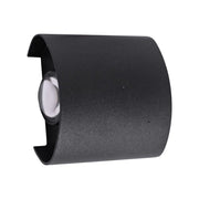 Fantas Lampa ścienna LED do użytku wewnątrz i na zewnątrz, 2 źródła x 1 W, IP65, metaliczna, czarna, 3000 K