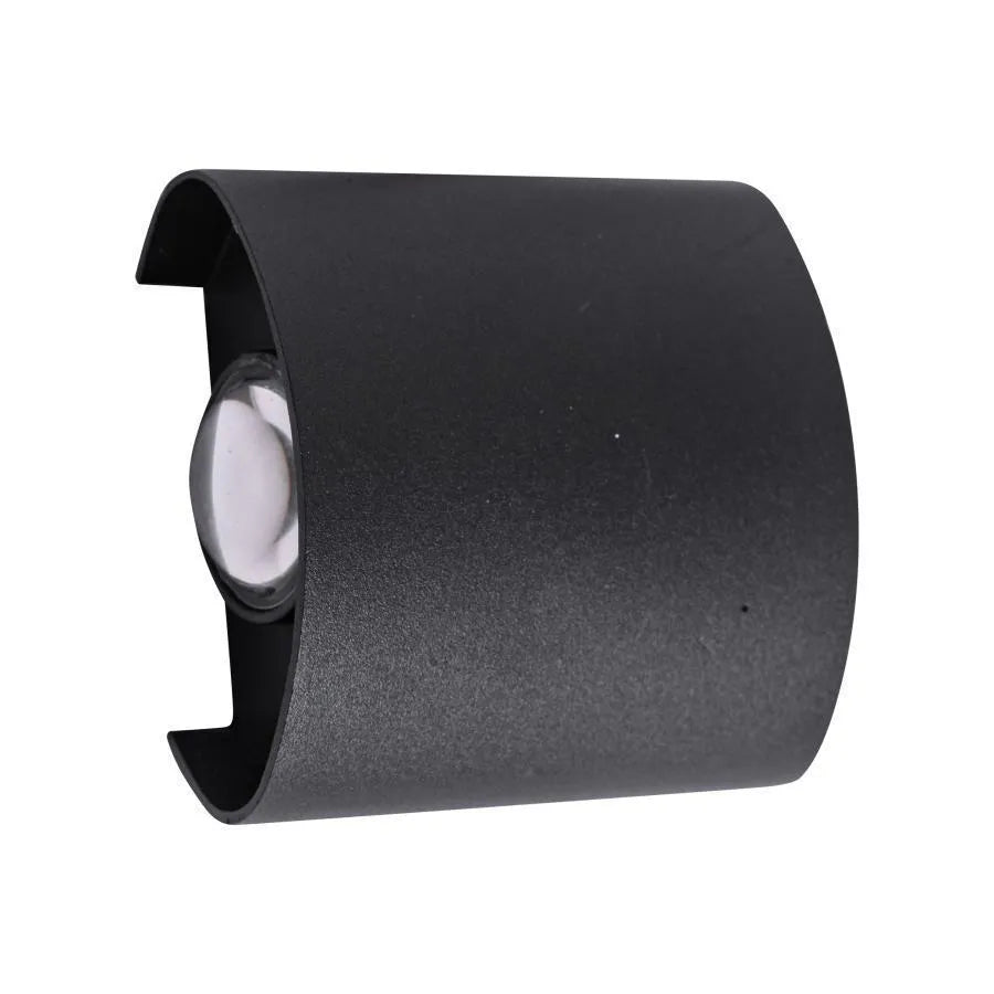 Fantas Lampa ścienna LED do użytku wewnątrz i na zewnątrz, 2 źródła x 1 W, IP65, metaliczna, czarna, 3000 K