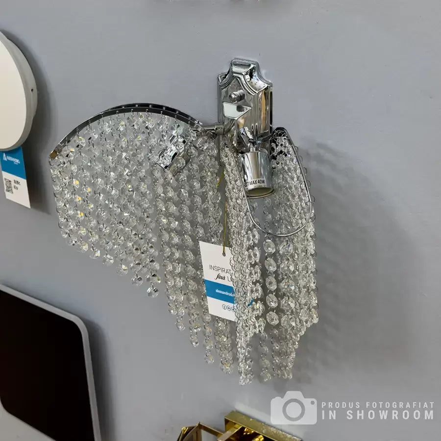Lampa kryształowa Sapphire 2x E27 Błyszczący chrom, sznury kryształów