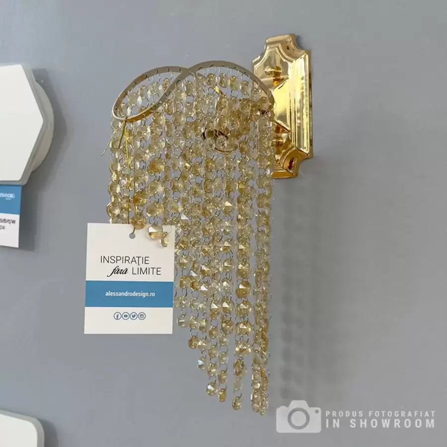 Kinkiet kryształowy Sapphire 1x E27 Złoty