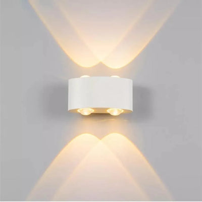 Fantas Lampa ścienna LED do użytku wewnątrz i na zewnątrz, 4 źródła x 1 W, IP65, metaliczna, biała, 3000 K