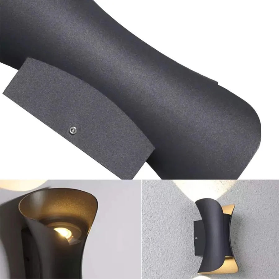 Heba Outdoor LED Wall Light, 10W IP65, Metal, Czarny