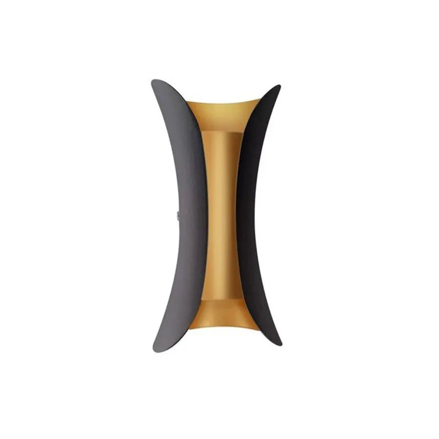 Pauline Outdoor LED Kinkiet, 10W, Metal, Czarny i Złoty