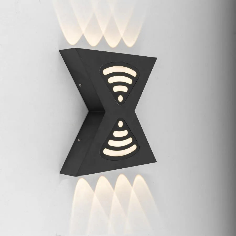 Retelis Zewnętrzna lampa ścienna LED, 12 W, metalowa, czarna