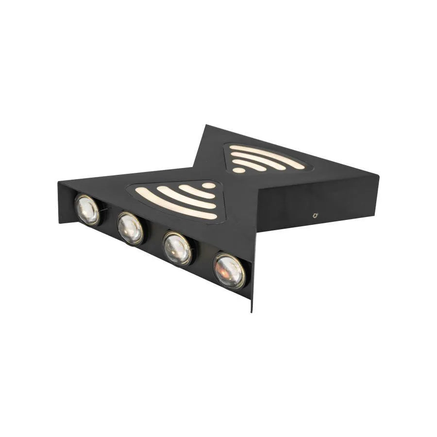 Retelis Zewnętrzna lampa ścienna LED, 12 W, metalowa, czarna