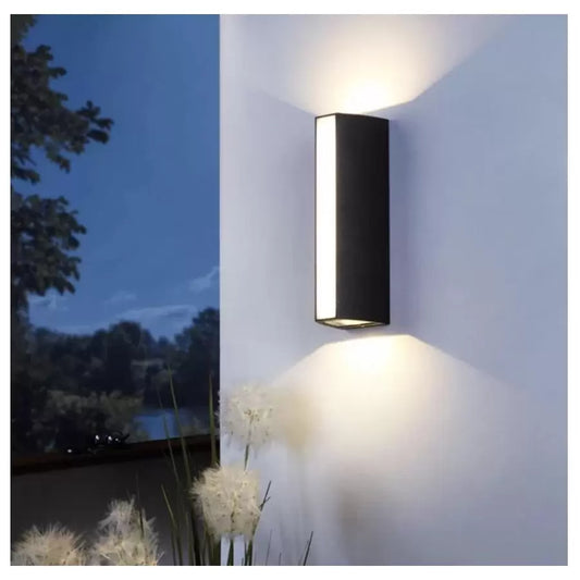 Berfin Zewnętrzna lampa ścienna LED, 7W, 3000K, czarna, metalowa