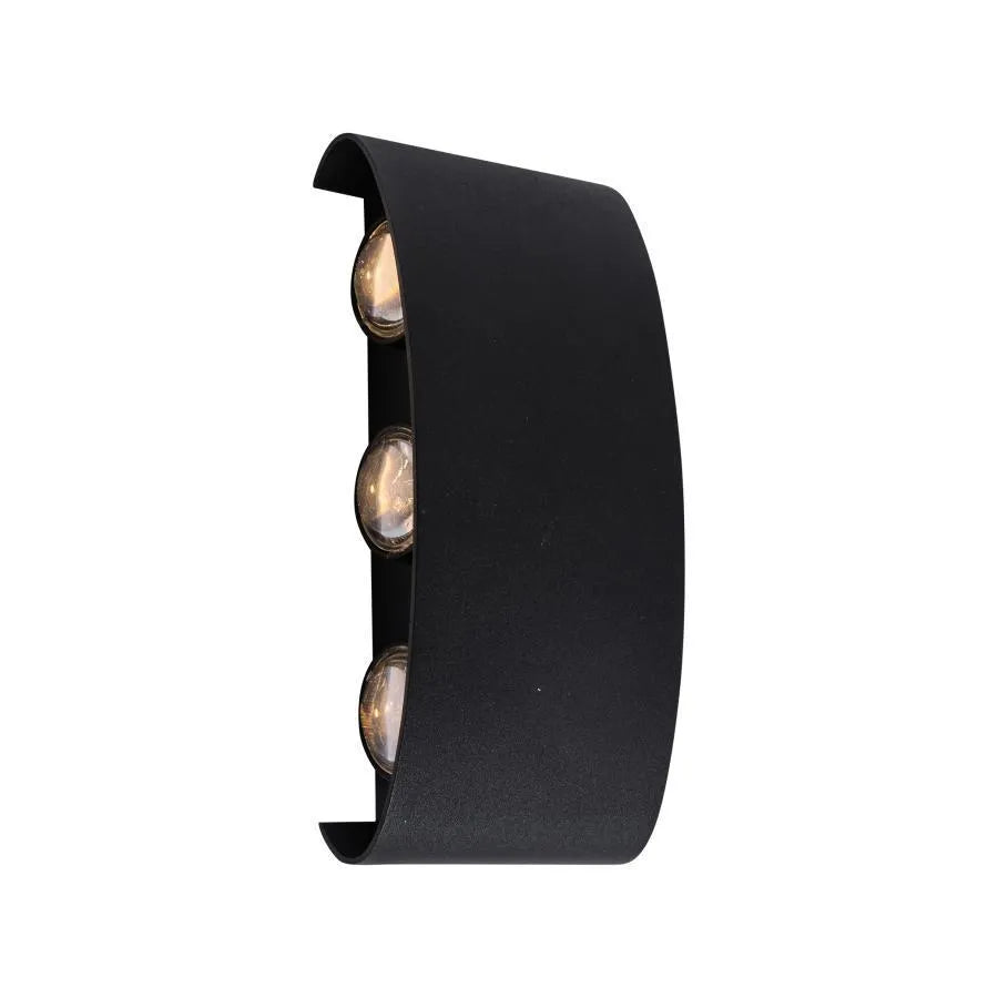 Fantas Kinkiet zewnętrzny i wewnętrzny LED, 6 źródeł x 1 W, IP65, metaliczny, czarny, 3000 K