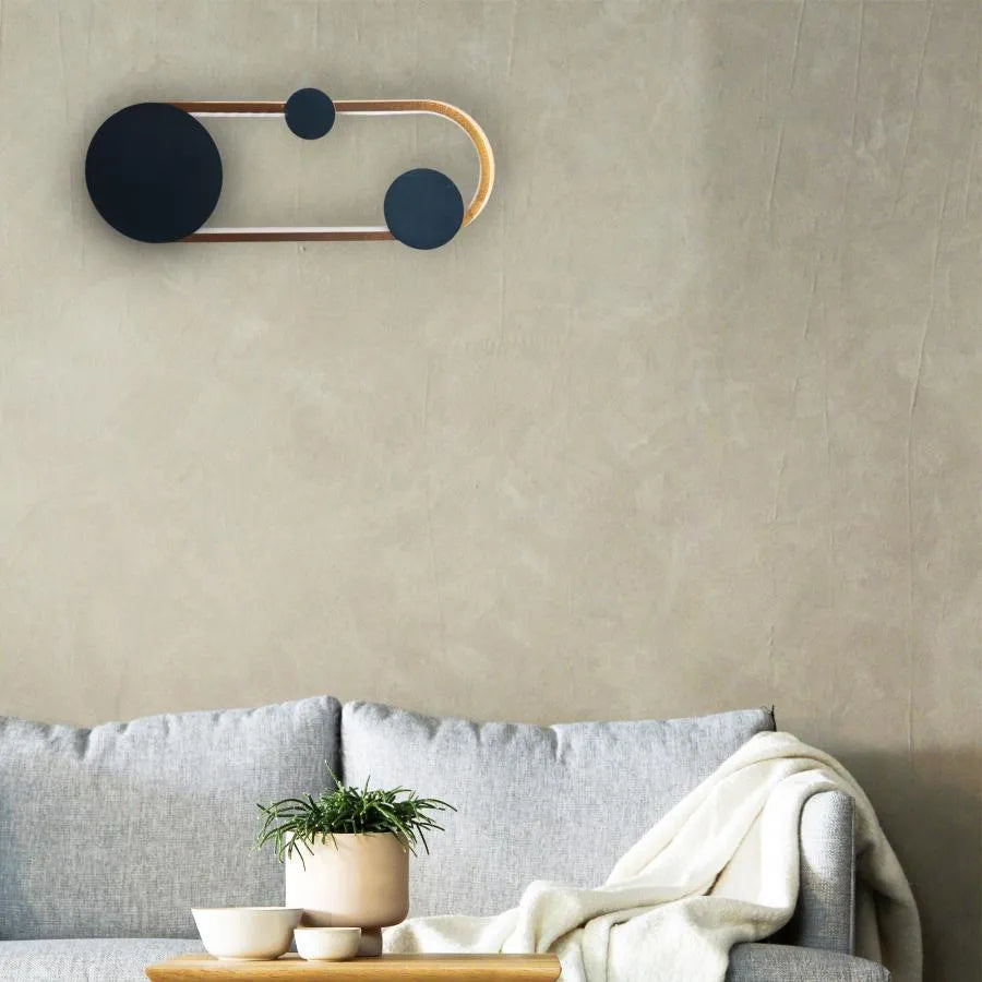 Lampa ścienna LED Gruvix, 26 W, złota z czarnym, zimne/ciepłe/neutralne światło