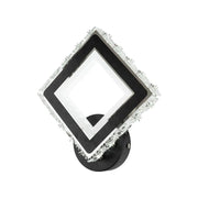 TERRANO Lampa ścienna LED z kryształkami, kwadratowa, 24 W, zimne/ciepłe/neutralne światło, czarna i nierdzewna stal