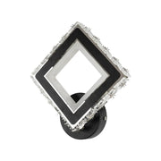 TERRANO Lampa ścienna LED z kryształkami, kwadratowa, 24 W, zimne/ciepłe/neutralne światło, czarna i nierdzewna stal