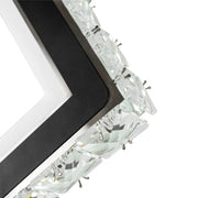 TERRANO Lampa ścienna LED z kryształkami, kwadratowa, 24 W, zimne/ciepłe/neutralne światło, czarna i nierdzewna stal