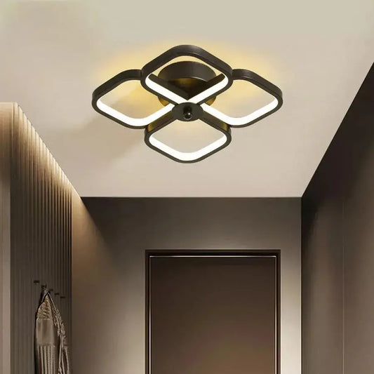 Żyrandol LED VERTEX Tesser 36W, 4 kwadraty, zimne/ciepłe/neutralne światło, czarny