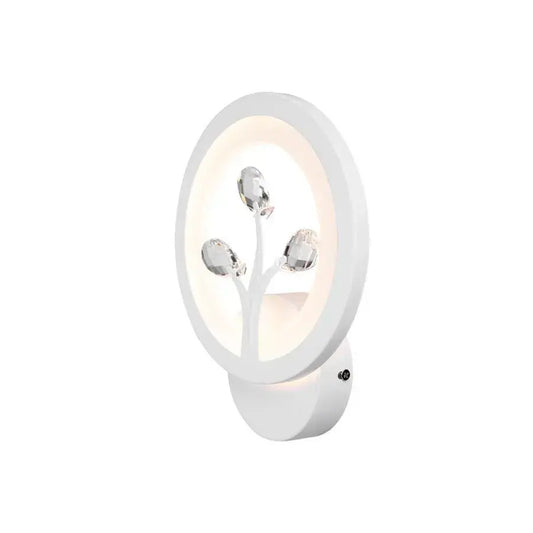 Lampa ścienna LED DAISY, 13 W, zimne/ciepłe/neutralne światło, biała z kryształem