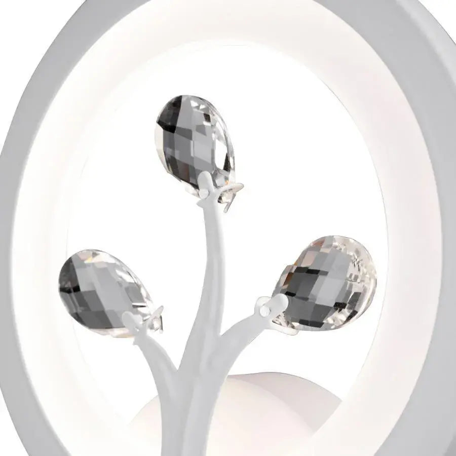 Lampa ścienna LED DAISY, 13 W, zimne/ciepłe/neutralne światło, biała z kryształem