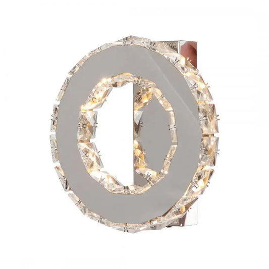 Żyrandol LED z kryształem MAJORA 8W, średnica 20 cm, zimne/ciepłe/neutralne światło, chrom błyszczący